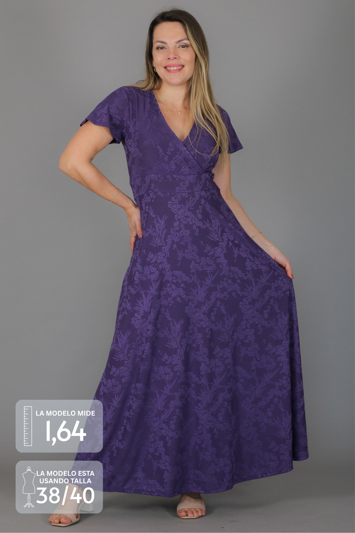 Maxivestido SOL Relieve floral