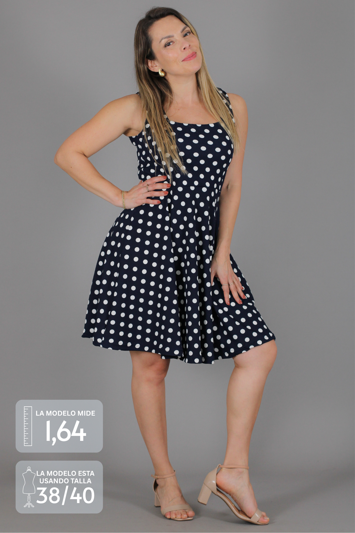 Vestido BETTY lycra sofia azul marino