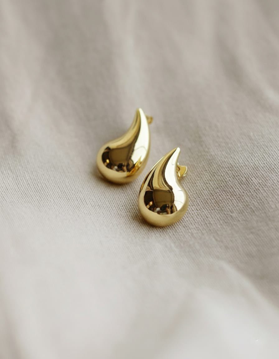 Aros baño de oro FORT - Amanda Moda