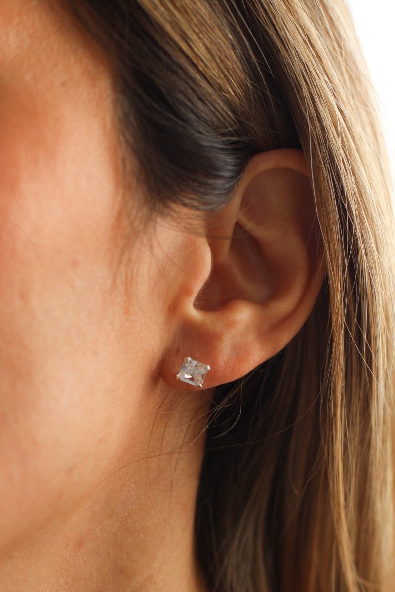 Aros de plata CASTELO - Amanda Moda