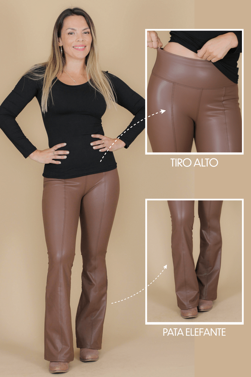Calza eco cuero XIMENA - Amanda Moda