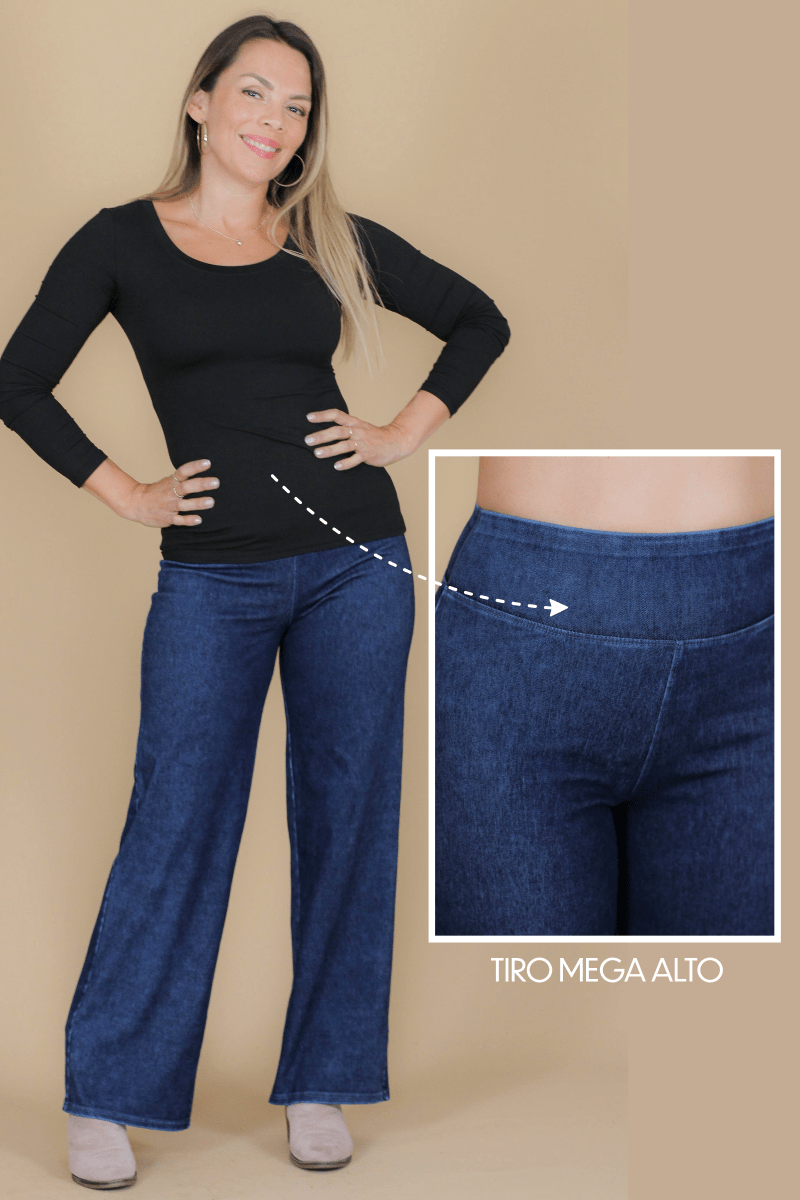 Leggins mezclilla palazzo ALEXIS - Amanda Moda
