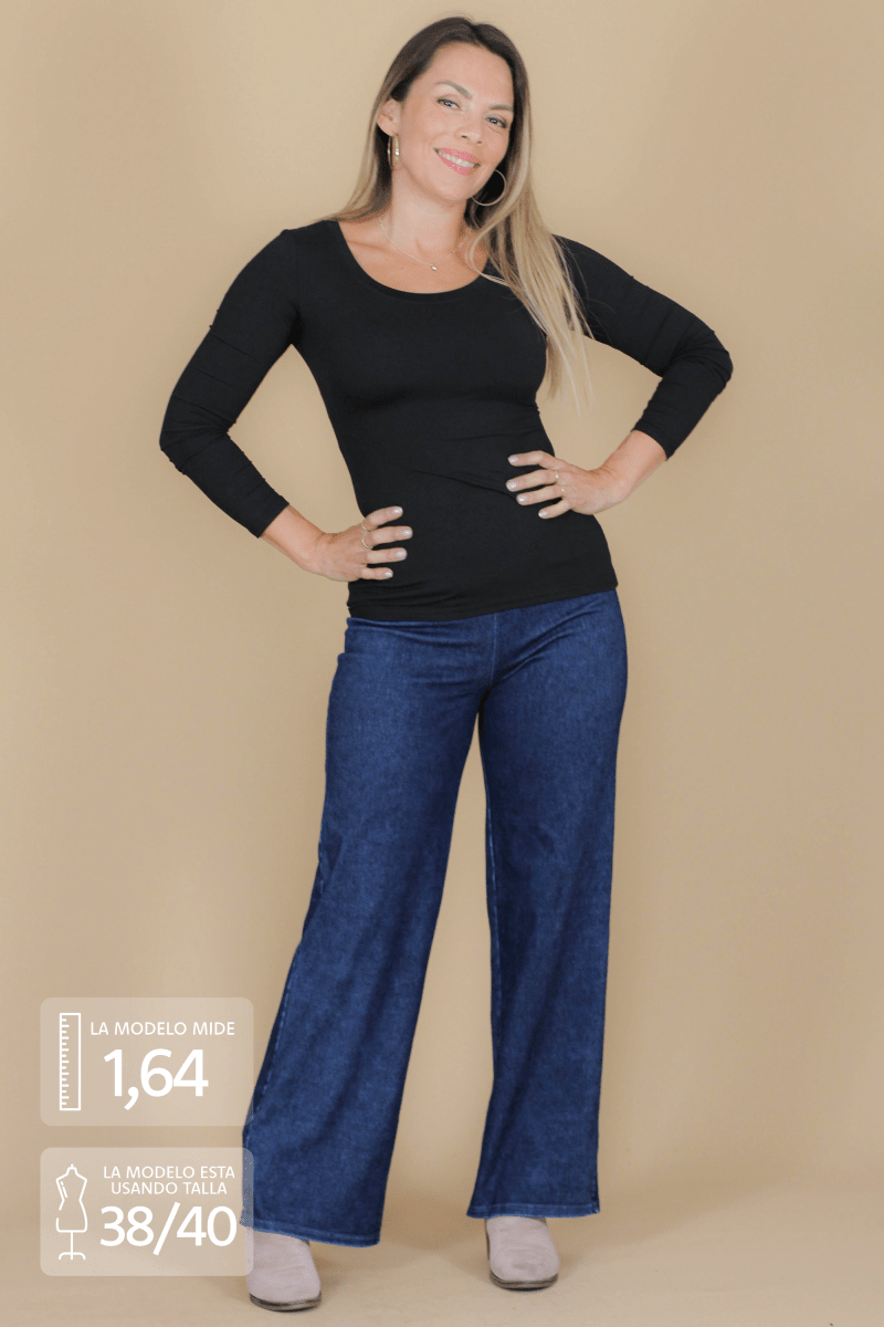 Leggins mezclilla palazzo ALEXIS - Amanda Moda