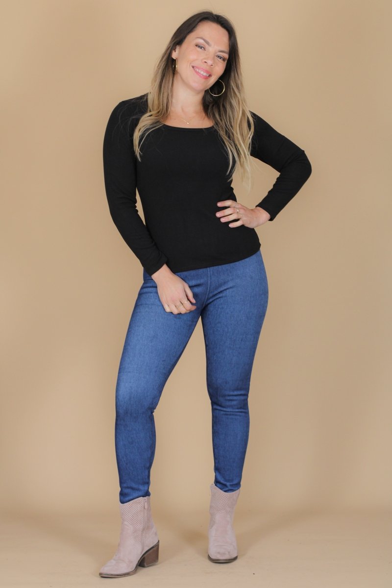 Leggins tipo jeans forrado VIOLETA - Amanda Moda