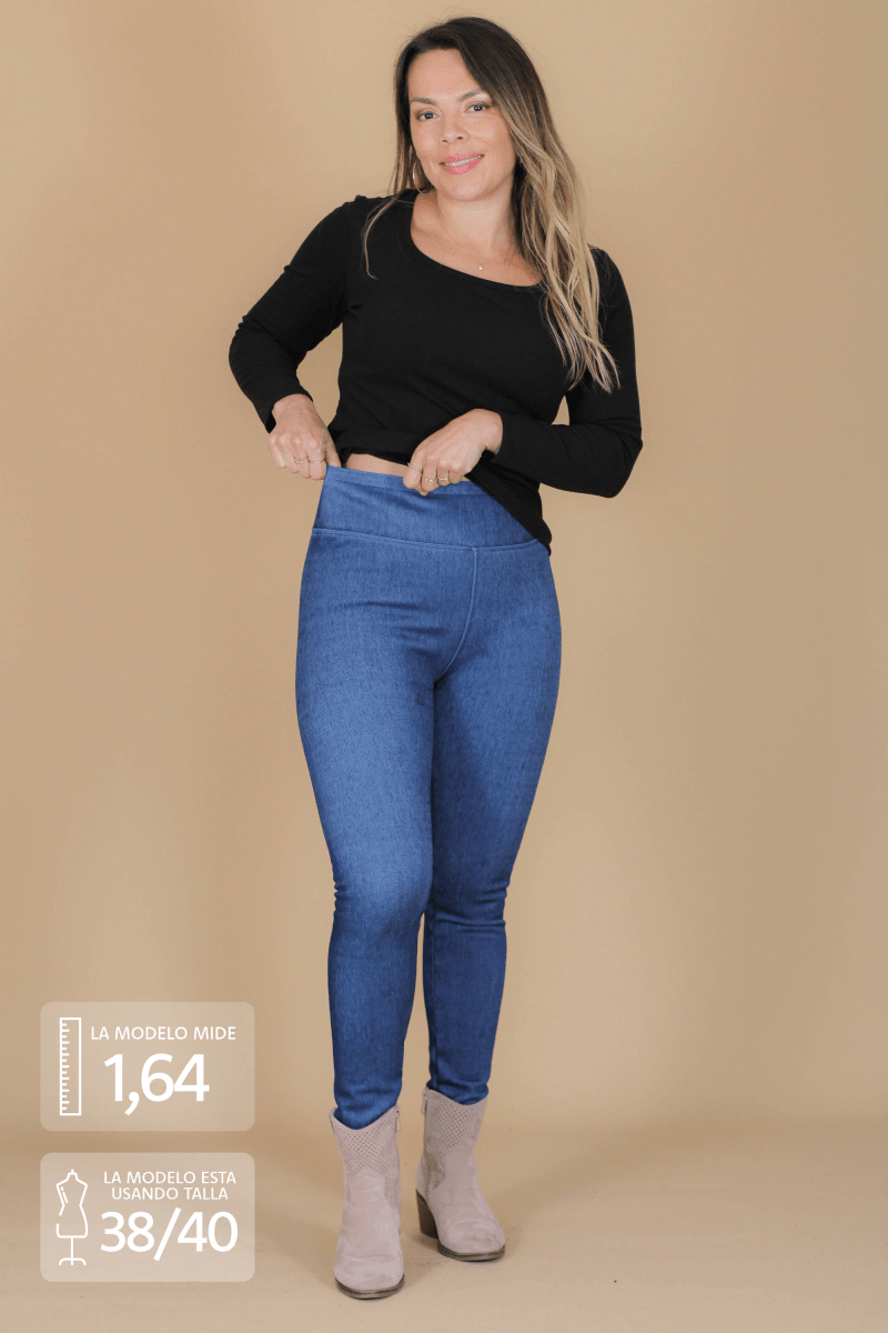 Leggins tipo jeans forrado VIOLETA - Amanda Moda