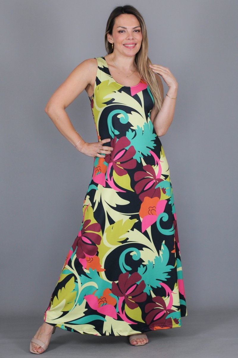 Maxivestido ANA Estampado - Amanda Moda