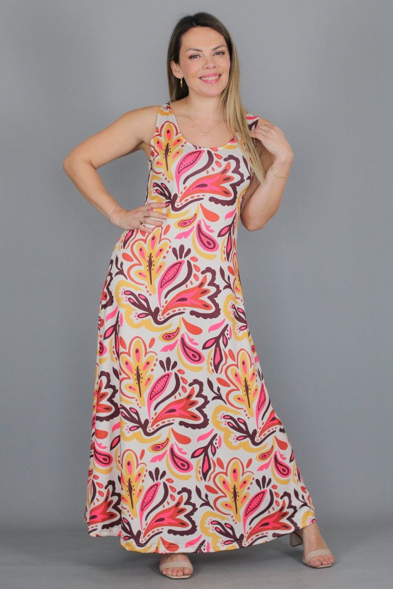 Maxivestido ANA Estampado - Amanda Moda