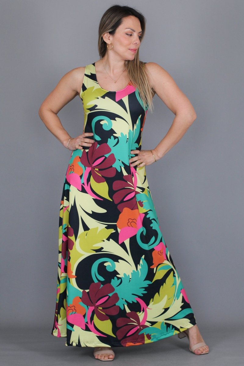Maxivestido ANA Estampado - Amanda Moda