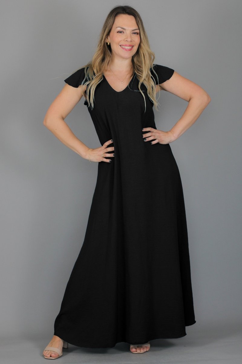 Maxivestido MARISELA Crepe - Amanda Moda