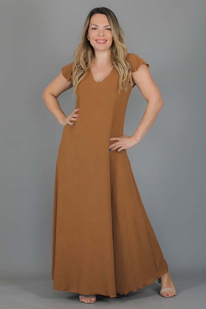 Maxivestido MARISELA Crepe - Amanda Moda