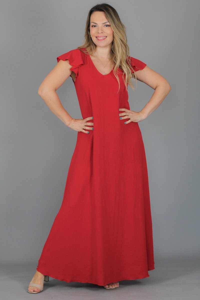 Maxivestido MARISELA Crepe - Amanda Moda