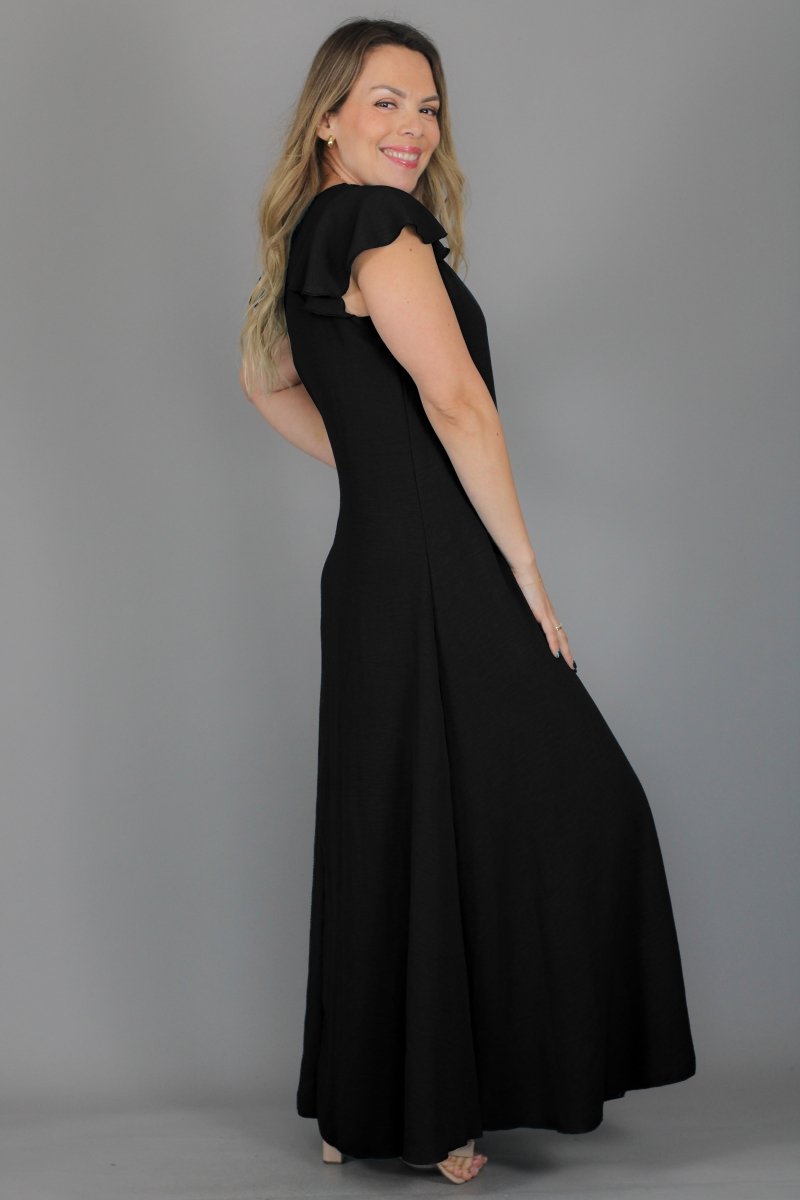 Maxivestido MARISELA Crepe - Amanda Moda