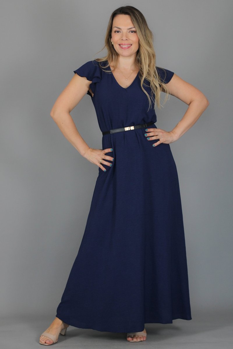 Maxivestido MARISELA Crepe - Amanda Moda