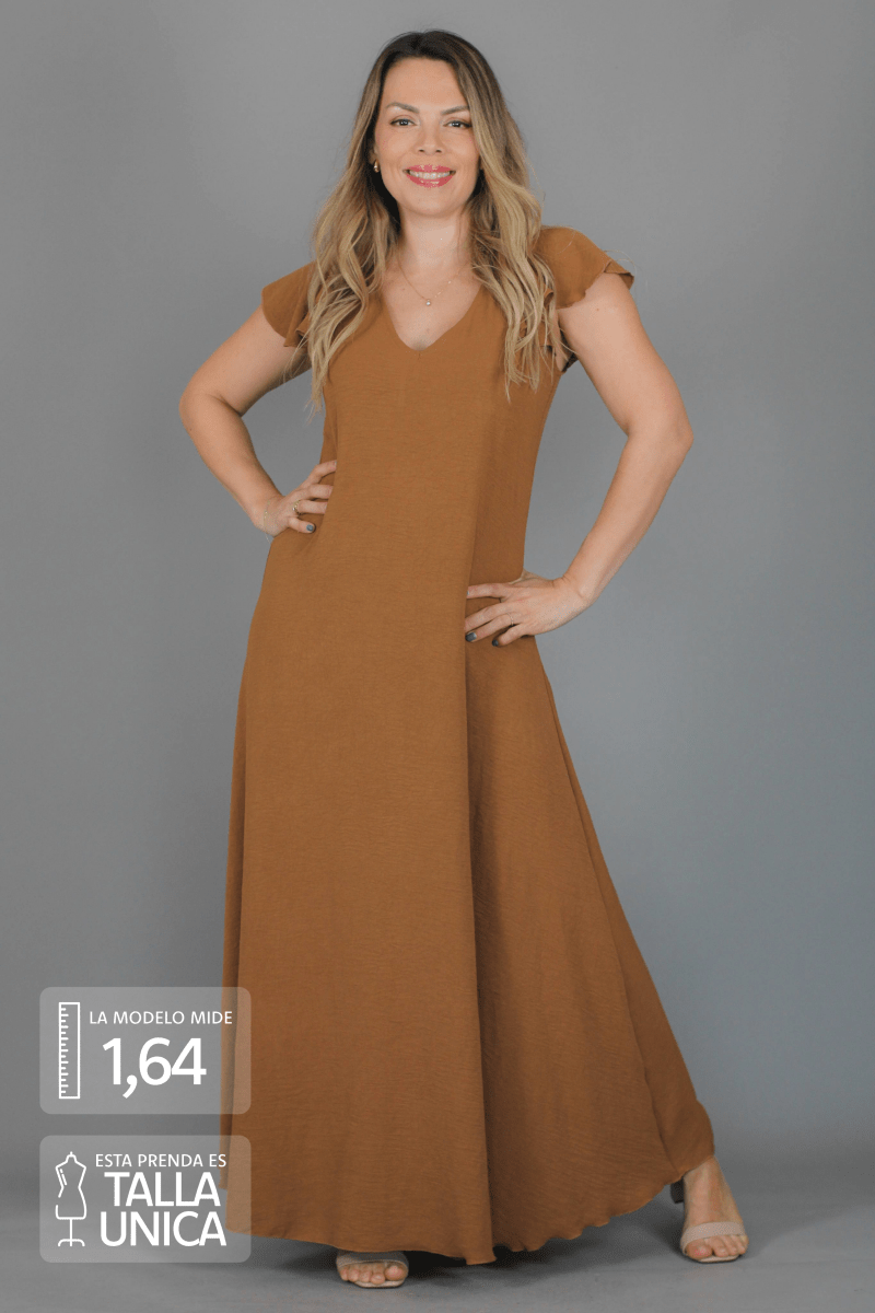 Maxivestido MARISELA Crepe - Amanda Moda