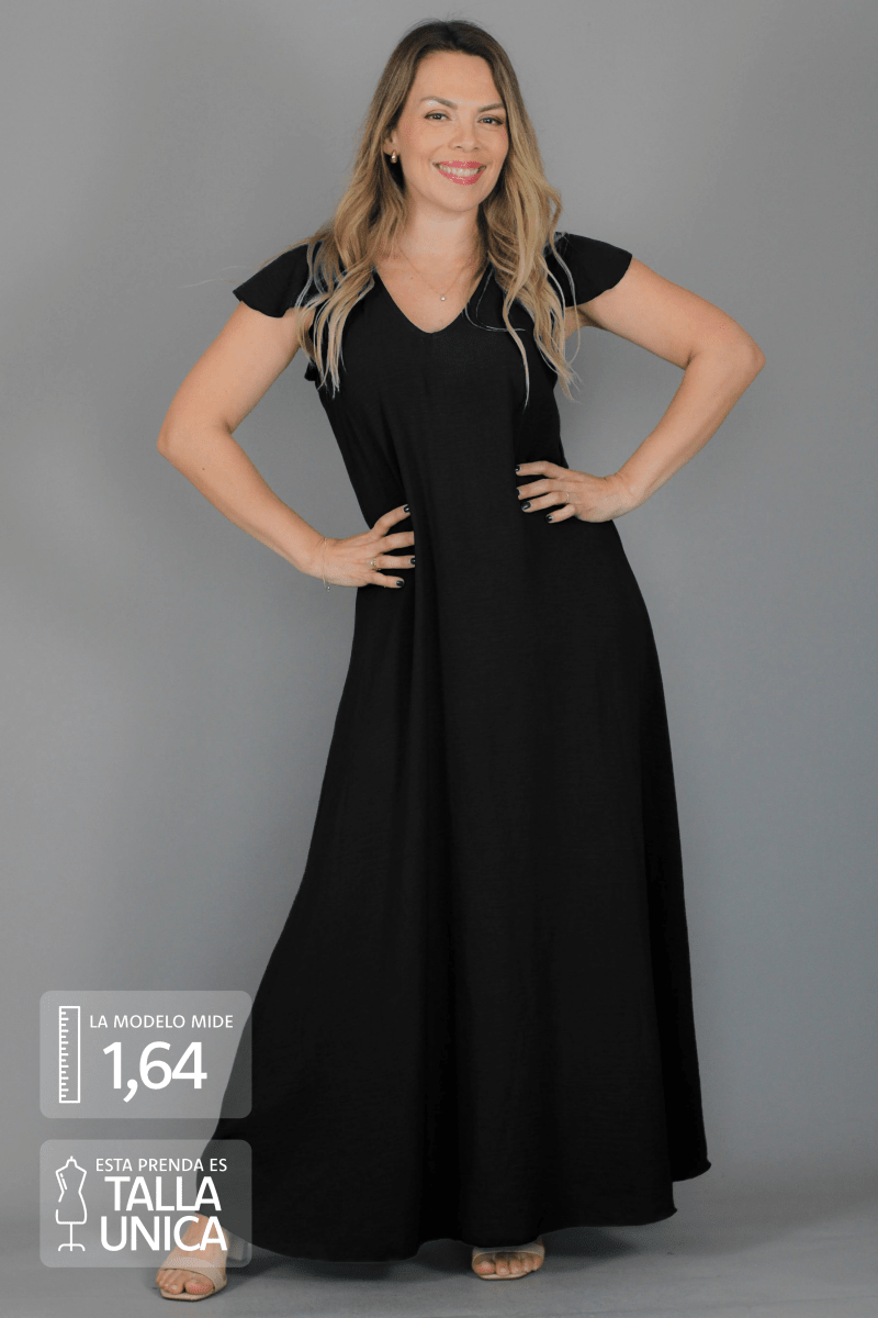 Maxivestido MARISELA Crepe - Amanda Moda