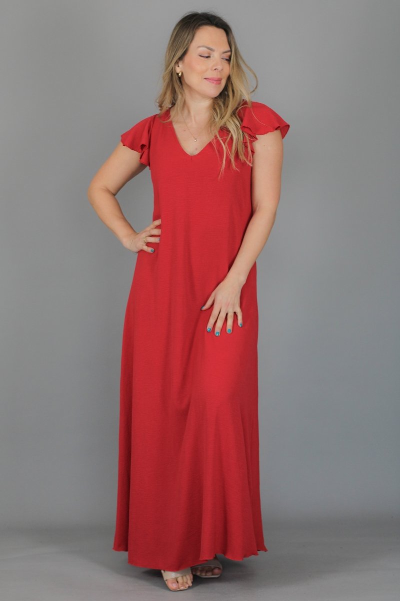 Maxivestido MARISELA Crepe - Amanda Moda