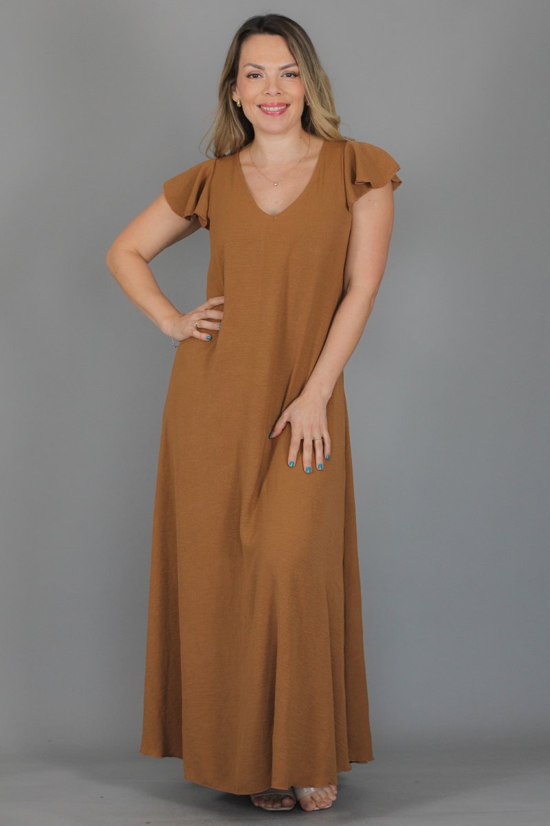 Maxivestido MARISELA Crepe - Amanda Moda