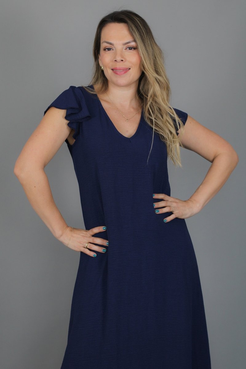 Maxivestido MARISELA Crepe - Amanda Moda