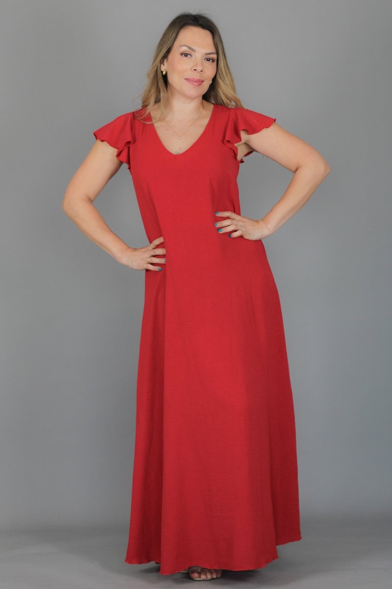 Maxivestido MARISELA Crepe - Amanda Moda