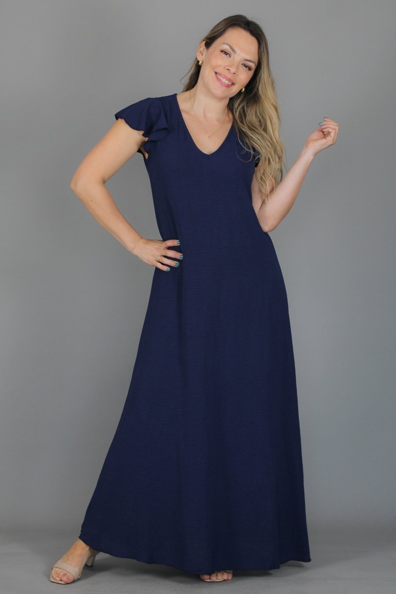 Maxivestido MARISELA Crepe - Amanda Moda