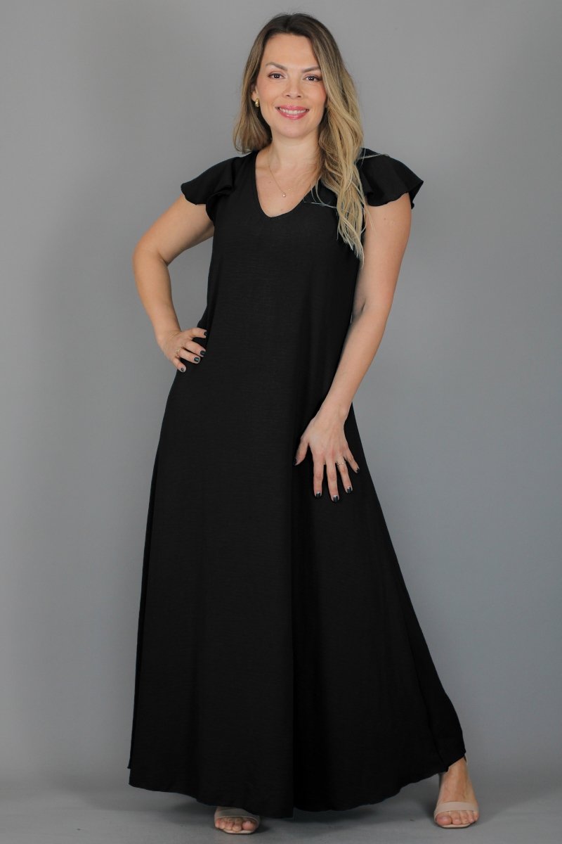 Maxivestido MARISELA Crepe - Amanda Moda