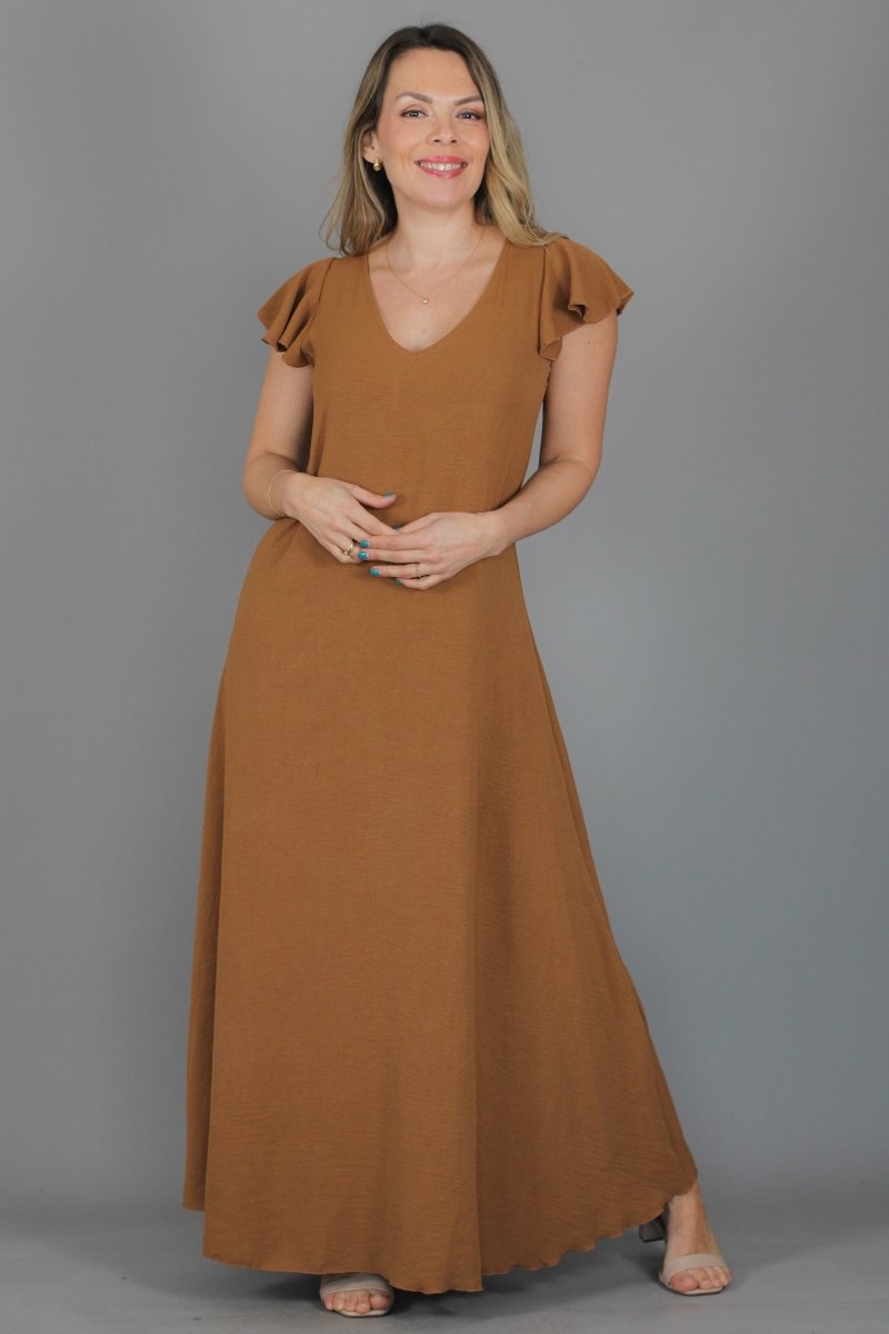 Maxivestido MARISELA Crepe - Amanda Moda