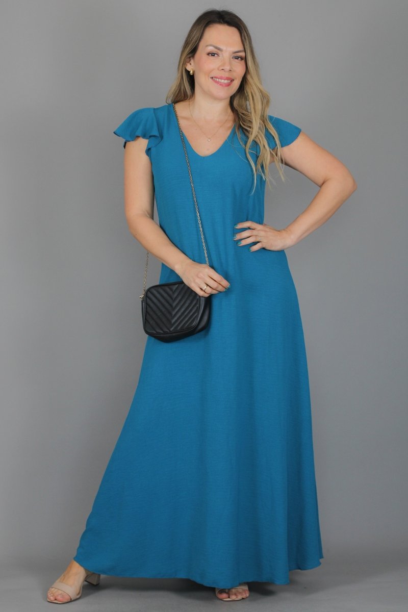 Maxivestido MARISELA Crepe - Amanda Moda