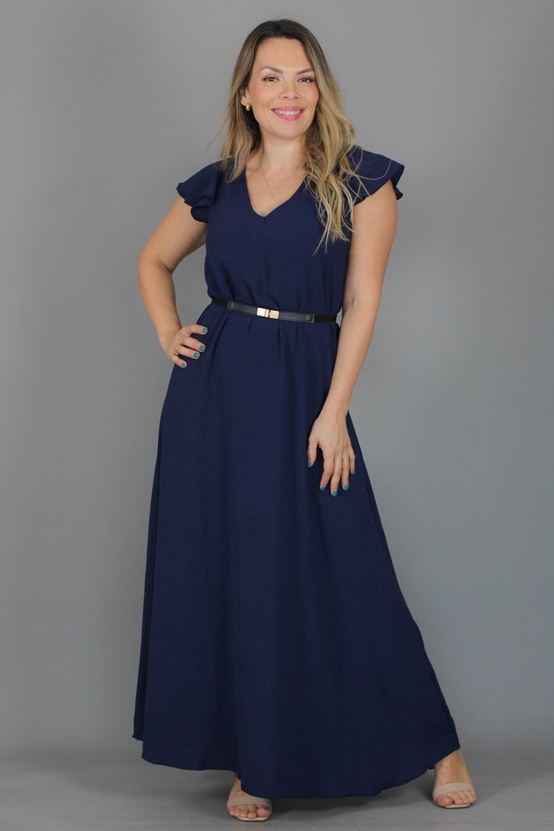 Maxivestido MARISELA Crepe - Amanda Moda