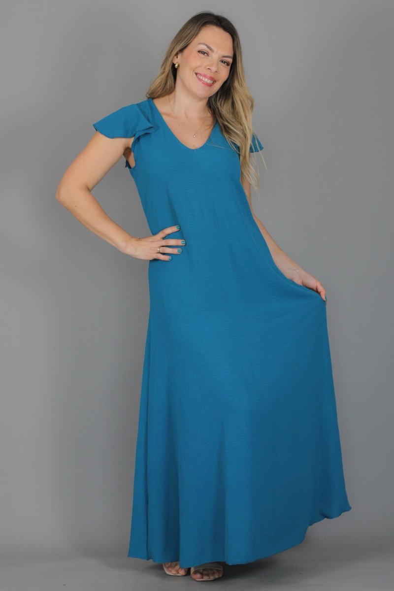 Maxivestido MARISELA Crepe - Amanda Moda