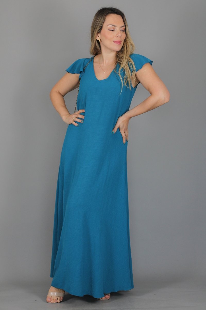 Maxivestido MARISELA Crepe - Amanda Moda