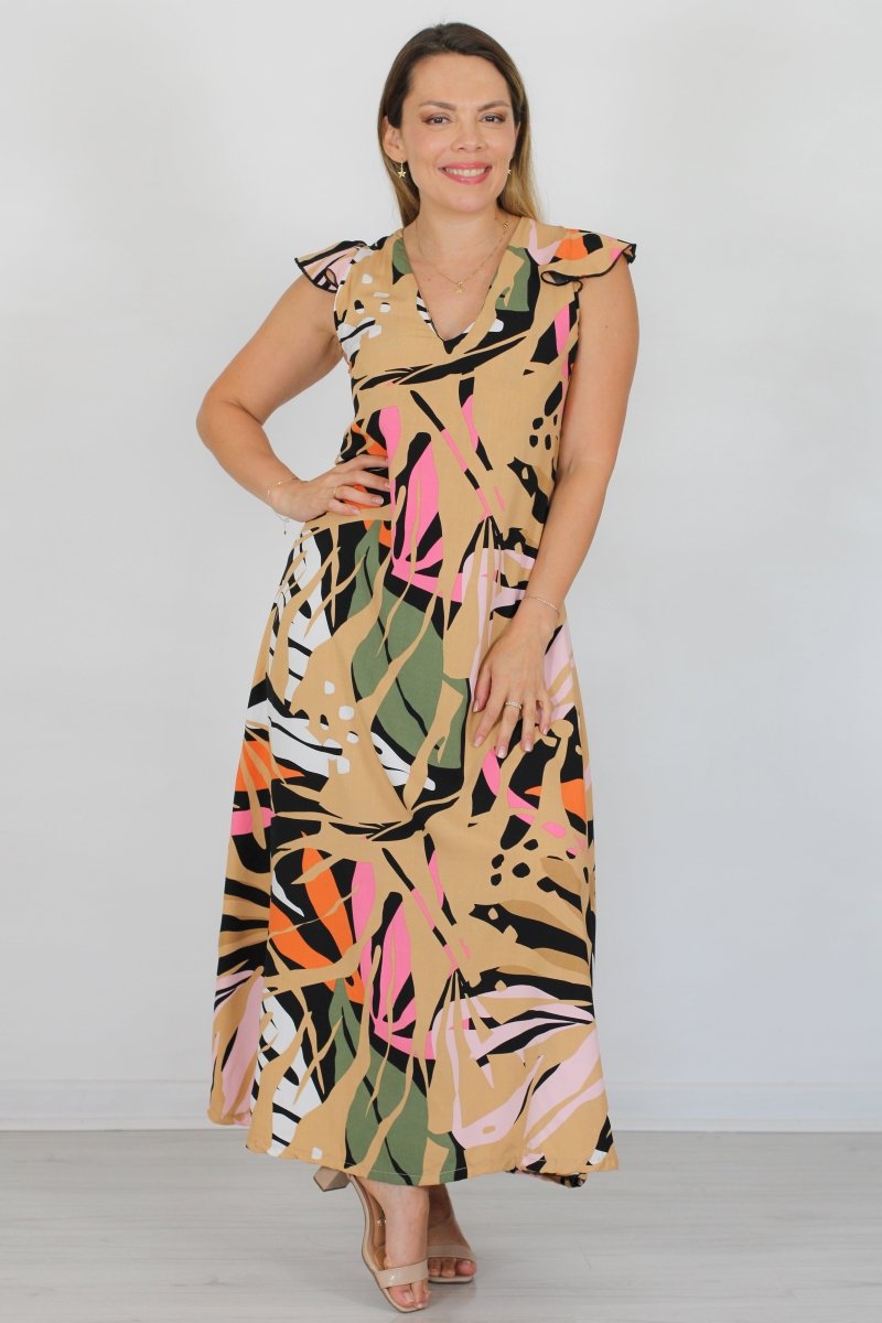 Maxivestido MARISELA Estampado - Amanda Moda