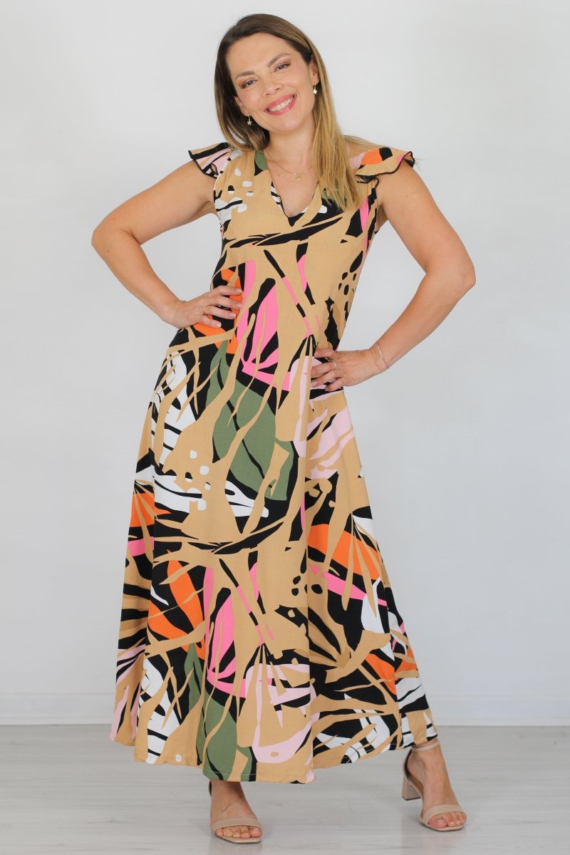 Maxivestido MARISELA Estampado - Amanda Moda