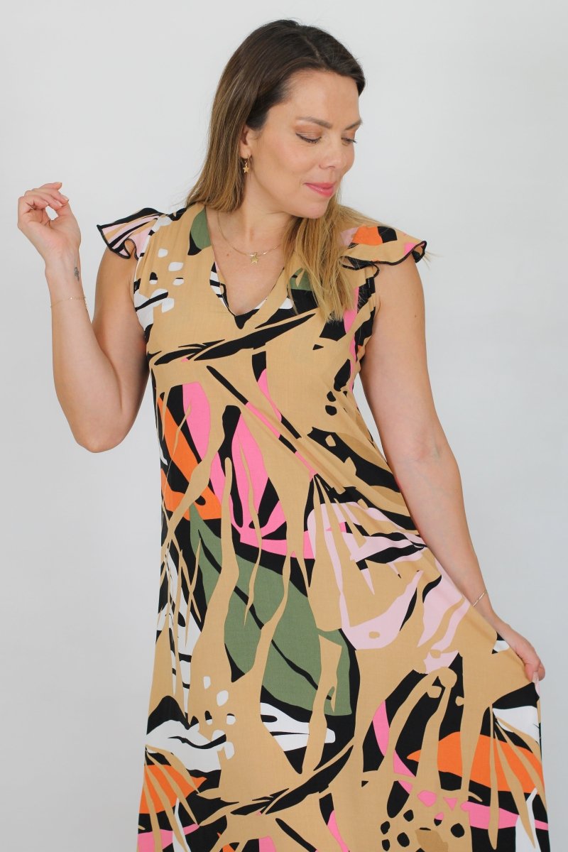 Maxivestido MARISELA Estampado - Amanda Moda