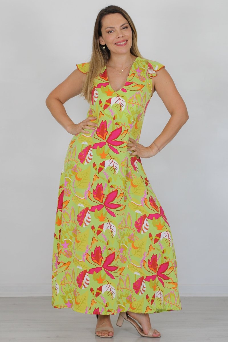 Maxivestido MARISELA Estampado - Amanda Moda