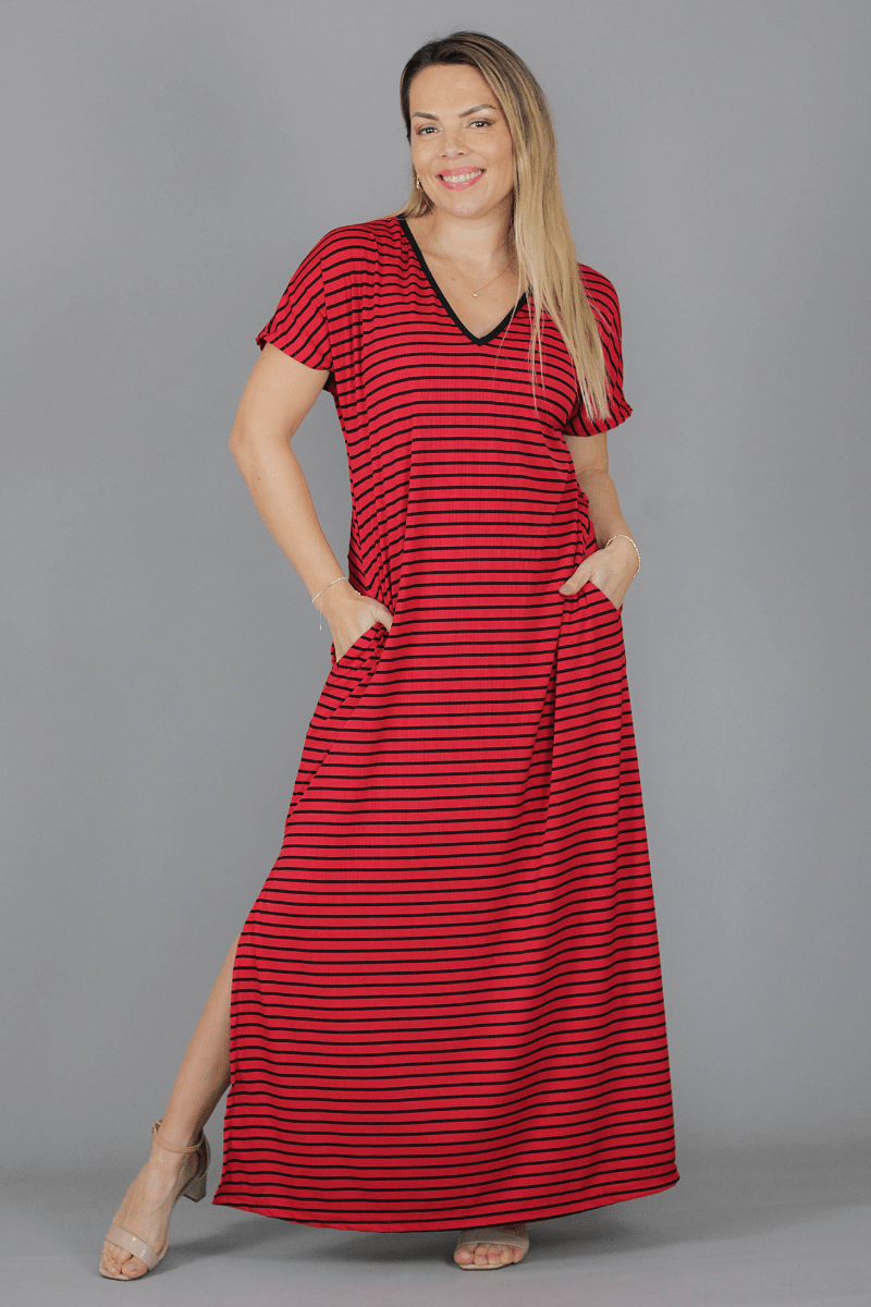 Maxivestido SKY Rayado - Amanda Moda