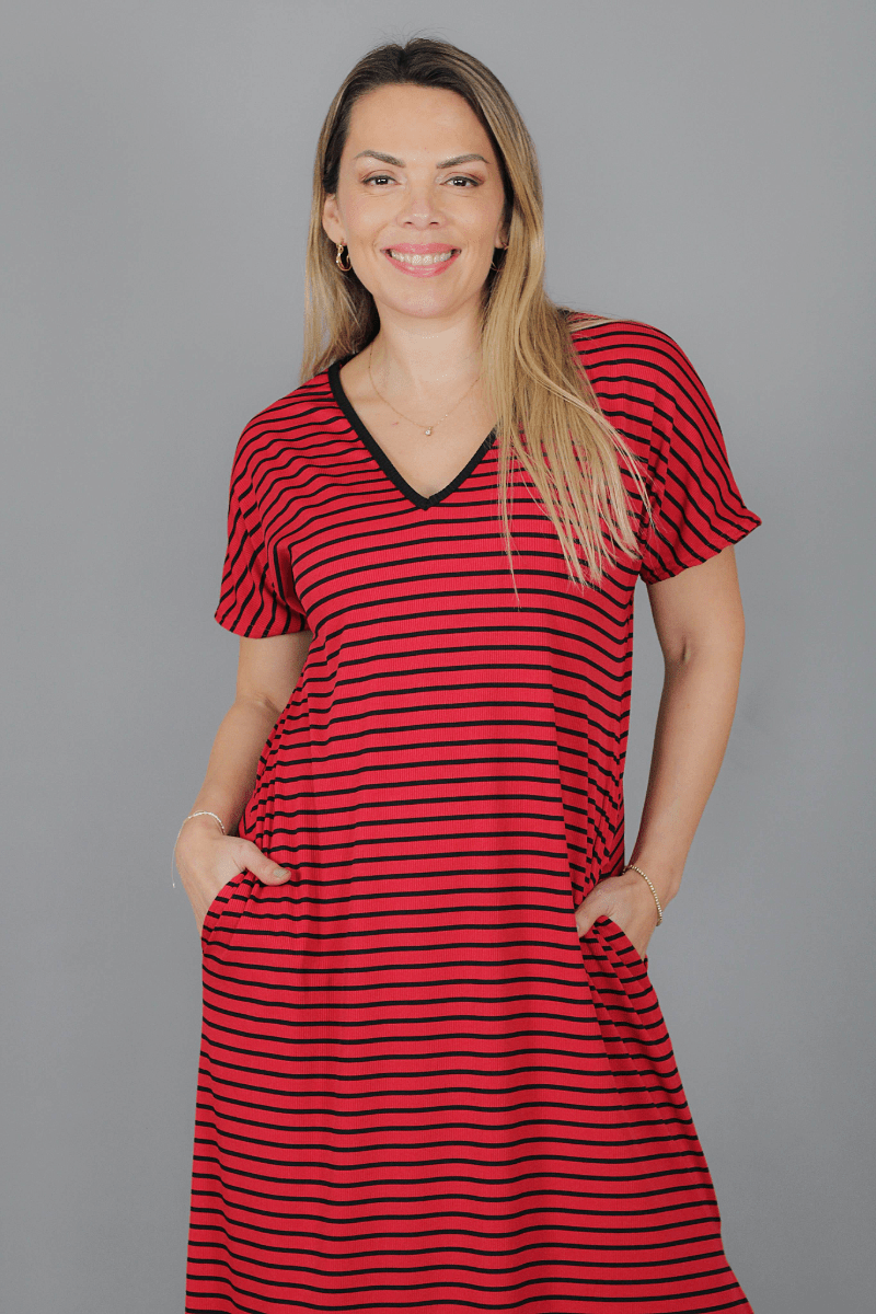 Maxivestido SKY Rayado - Amanda Moda