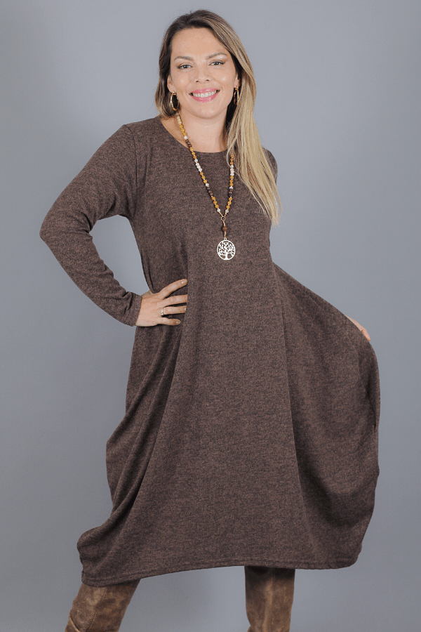Maxivestido SOFIA Lanilla Melange - Amanda Moda
