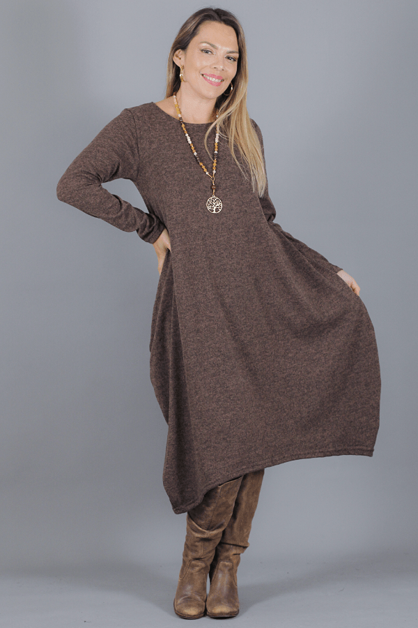 Maxivestido SOFIA Lanilla Melange - Amanda Moda