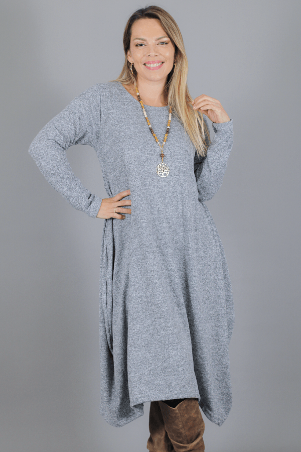 Maxivestido SOFIA Lanilla Melange - Amanda Moda