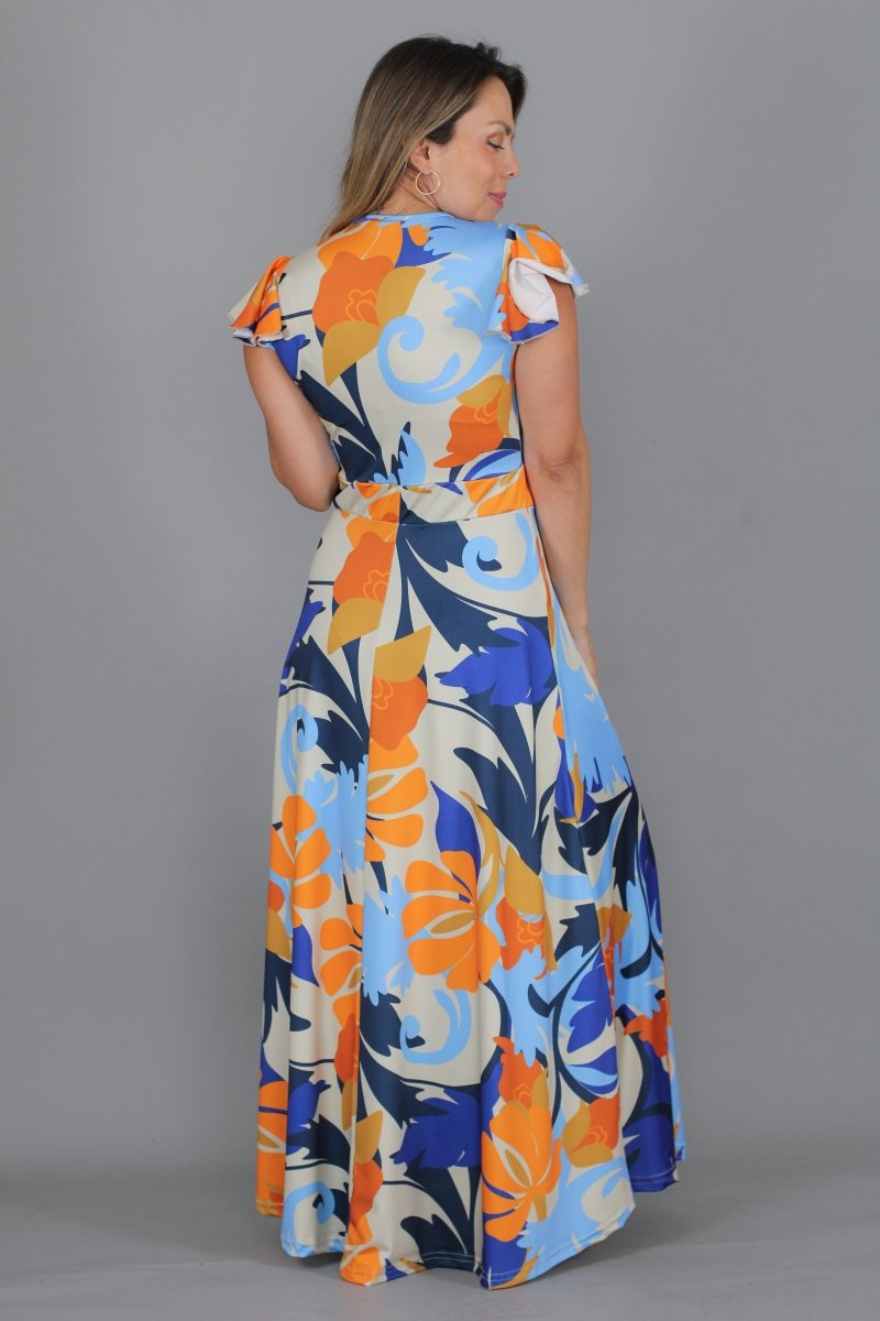 Maxivestido SOL estampado - Amanda Moda