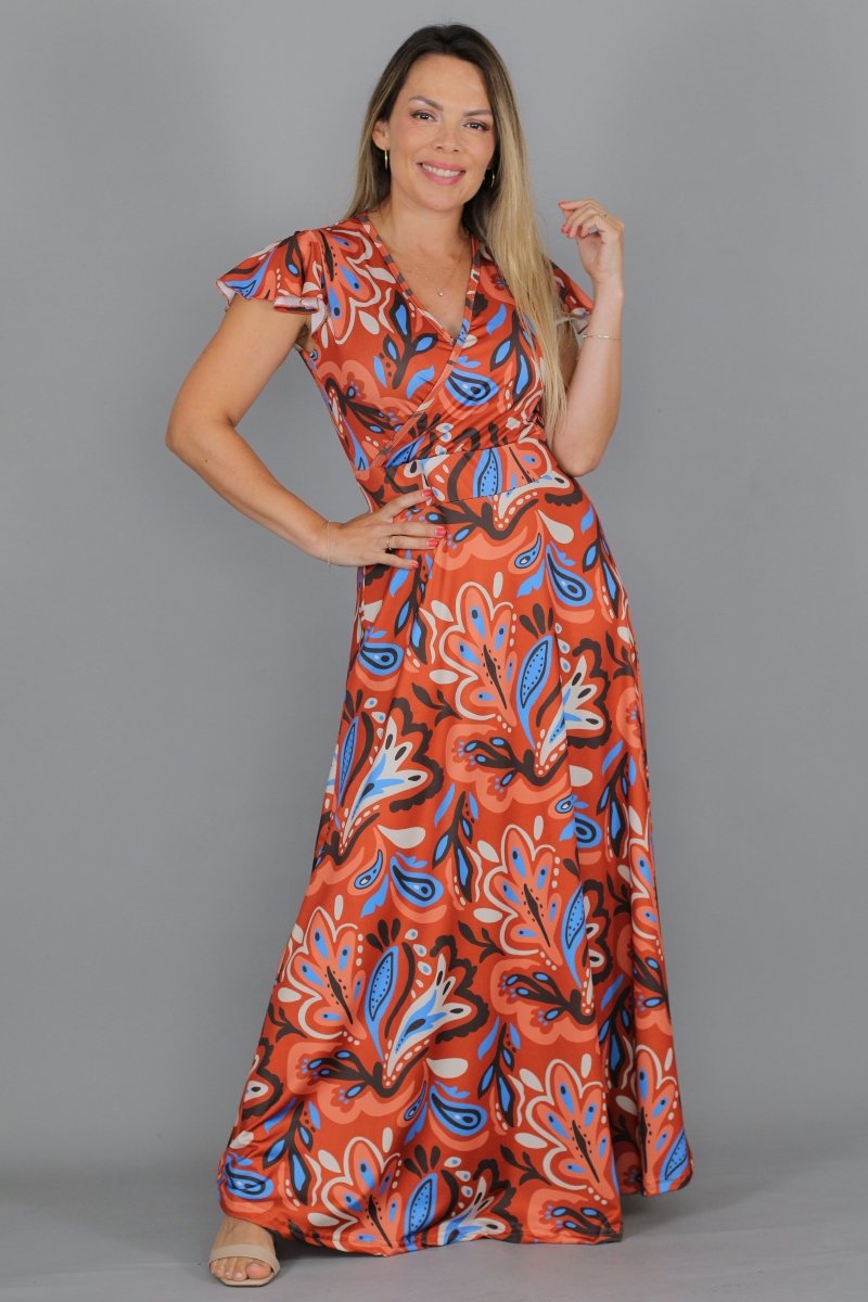 Maxivestido SOL estampado - Amanda Moda