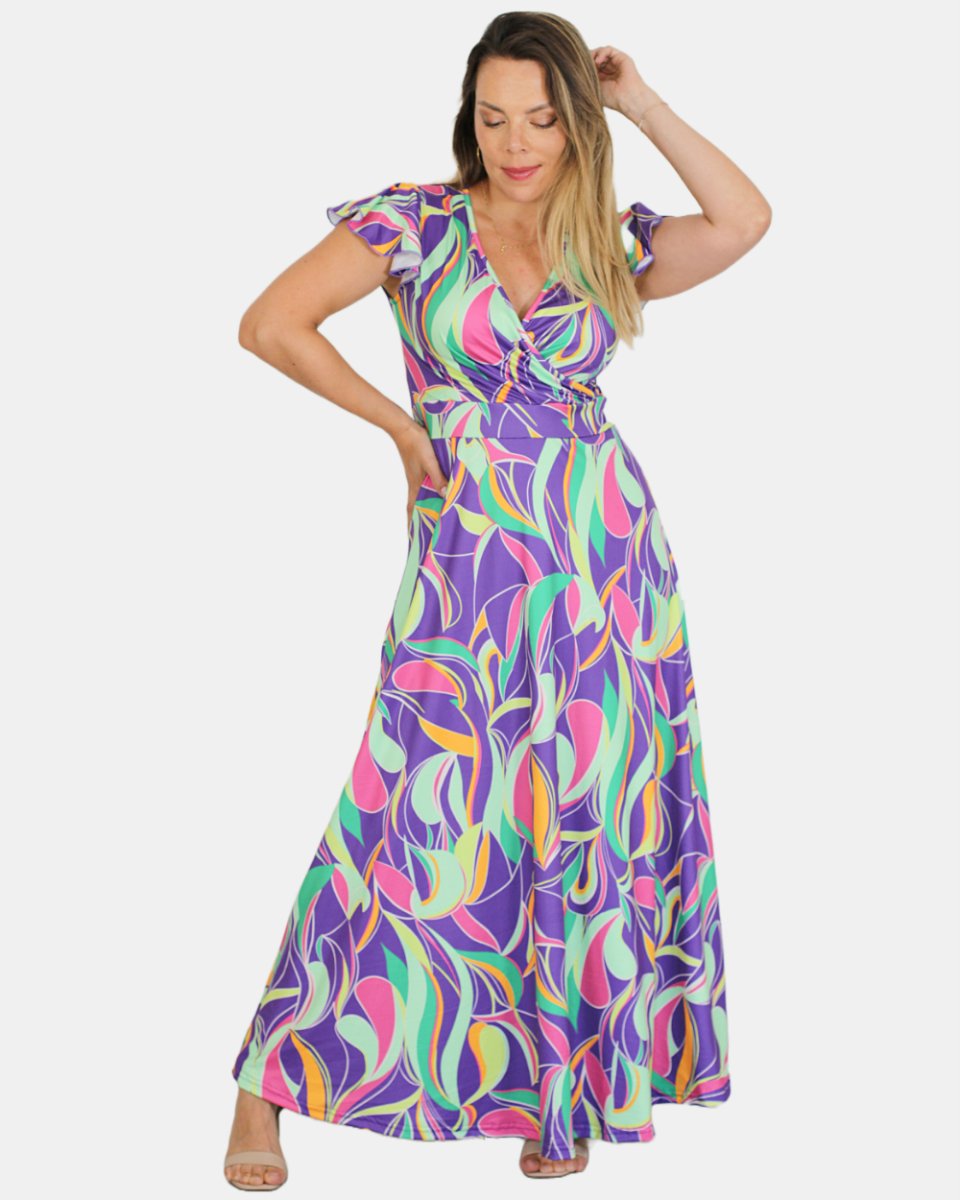 Maxivestido SOL Lycra Piel de Durazno - Amanda Moda