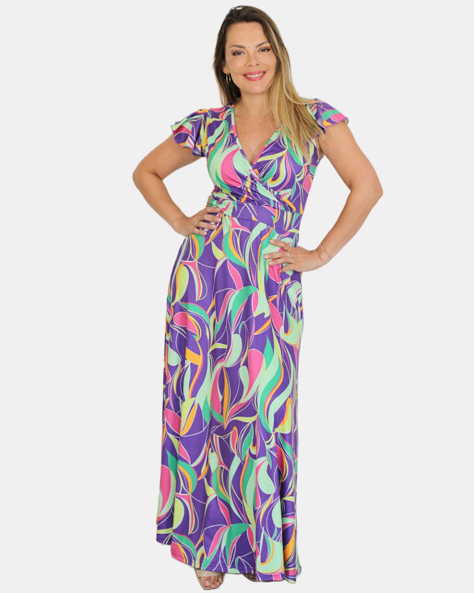 Maxivestido SOL Lycra Piel de Durazno - Amanda Moda