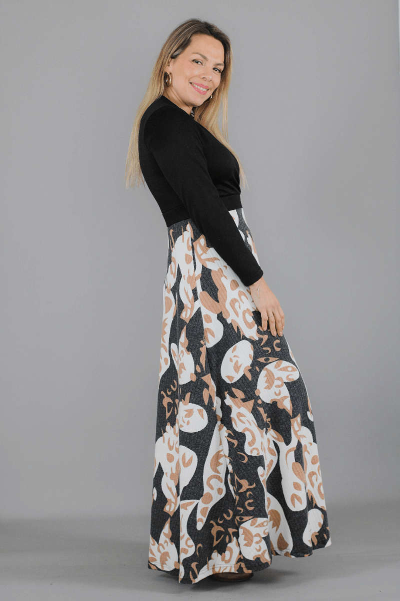 Maxivestido SOLEDAD Estampado - Amanda Moda