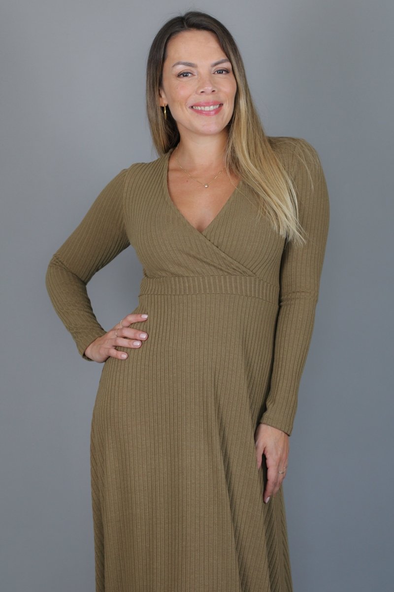 Maxivestido SOLEDAD Lanilla - Amanda Moda