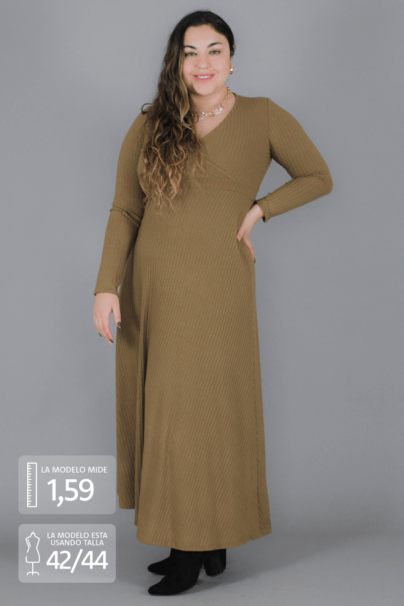 Maxivestido SOLEDAD Lanilla - Amanda Moda
