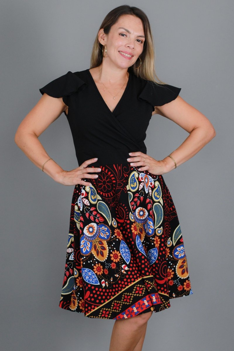 Vestido ALINA lycra sofia - Amanda Moda