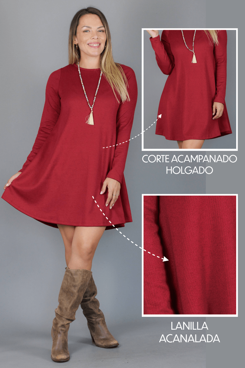 Vestido GABRIELLE lanilla - Amanda Moda