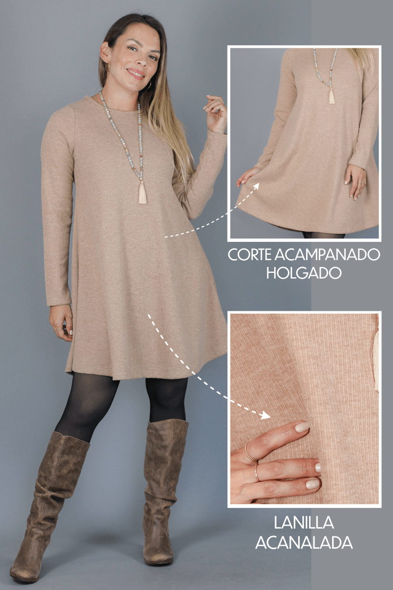Vestido GABRIELLE lanilla - Amanda Moda