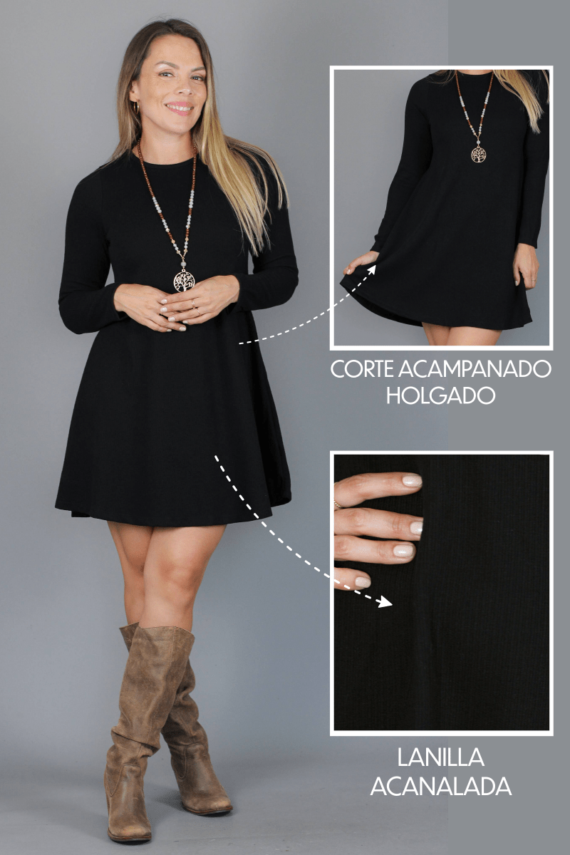 Vestido GABRIELLE lanilla - Amanda Moda